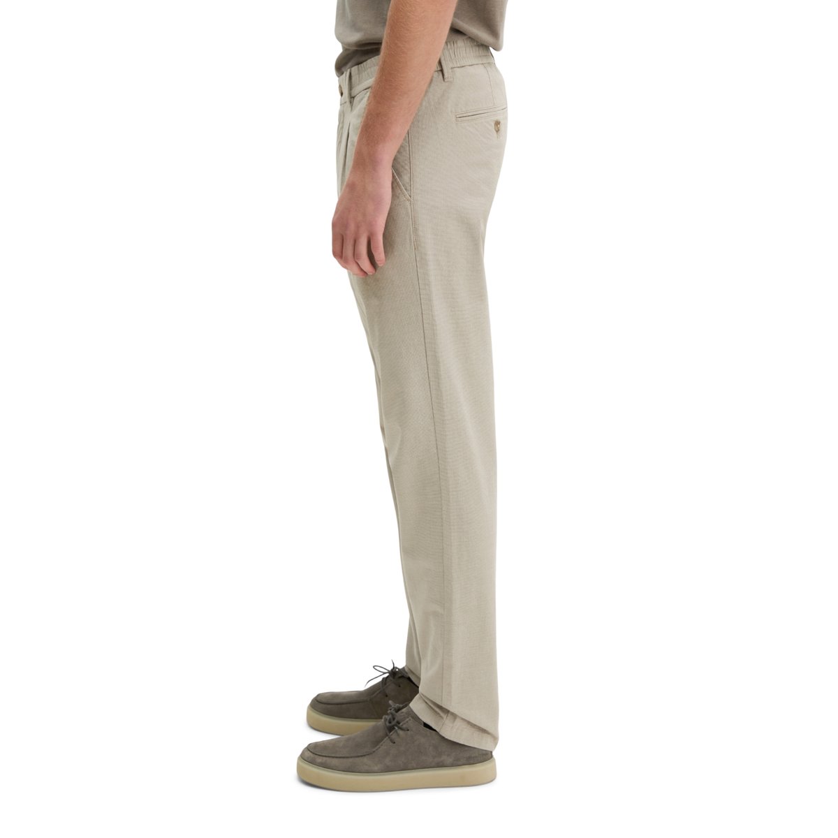 Chino modèle Stig Jogger pleats shaped avec détails de plis beige, MARC O'POLO