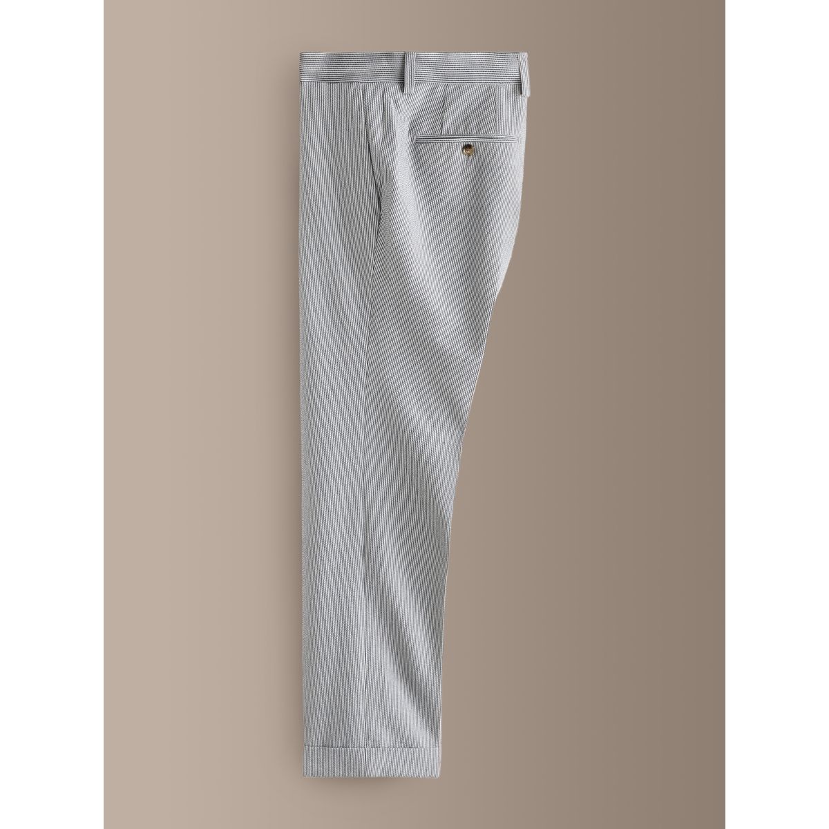 Pantalon de costume ajusté rayé en seersucker signature bleu, NEXT