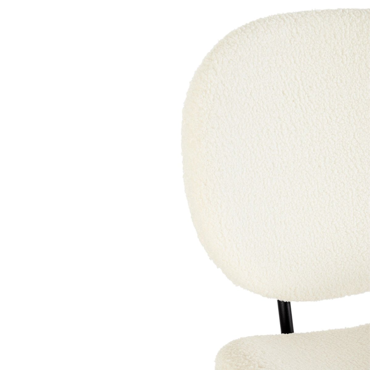 Chaises de salle à manger design en tissu bouclette (lot de 2) - KIM blanc, HELLIN, DEPUIS 1862