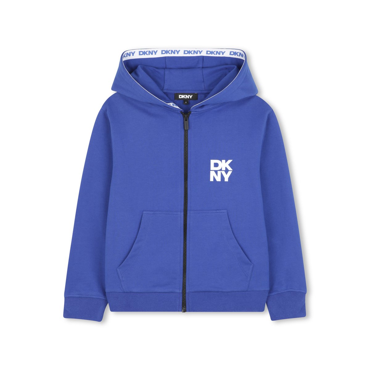Cardigan con cappuccio bleu roi, DKNY