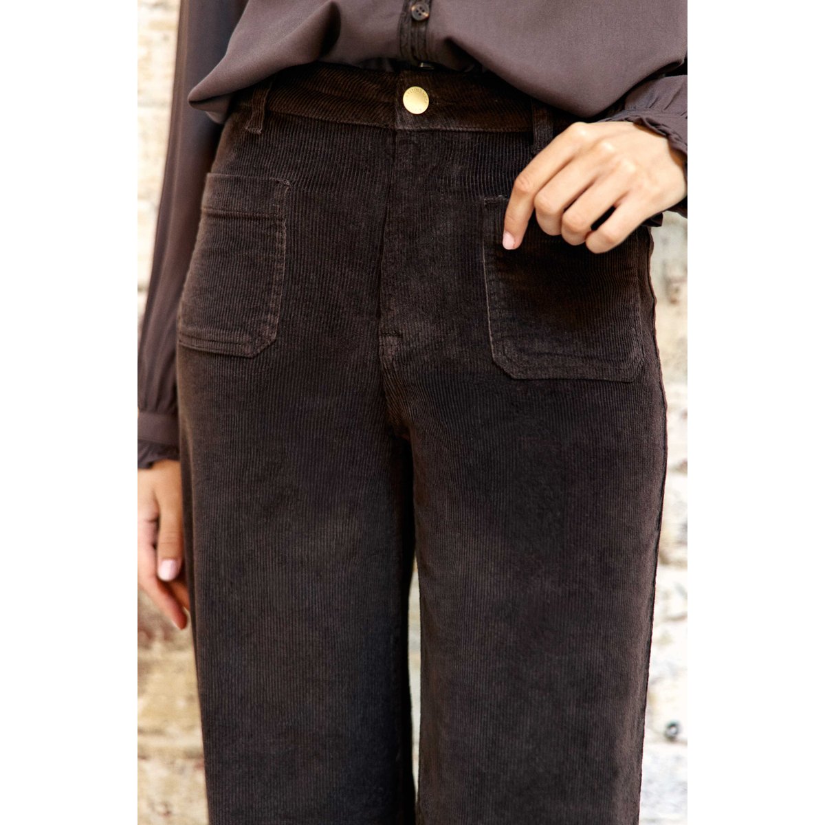 Atlanty - Pantalon large en velours marron, LA PETITE ETOILE