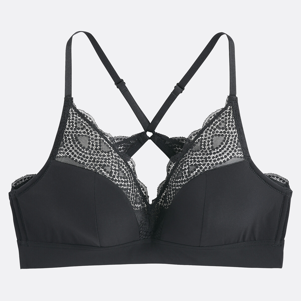 Sujetador sin aros de microfibra Avry negro, LA REDOUTE COLLECTIONS