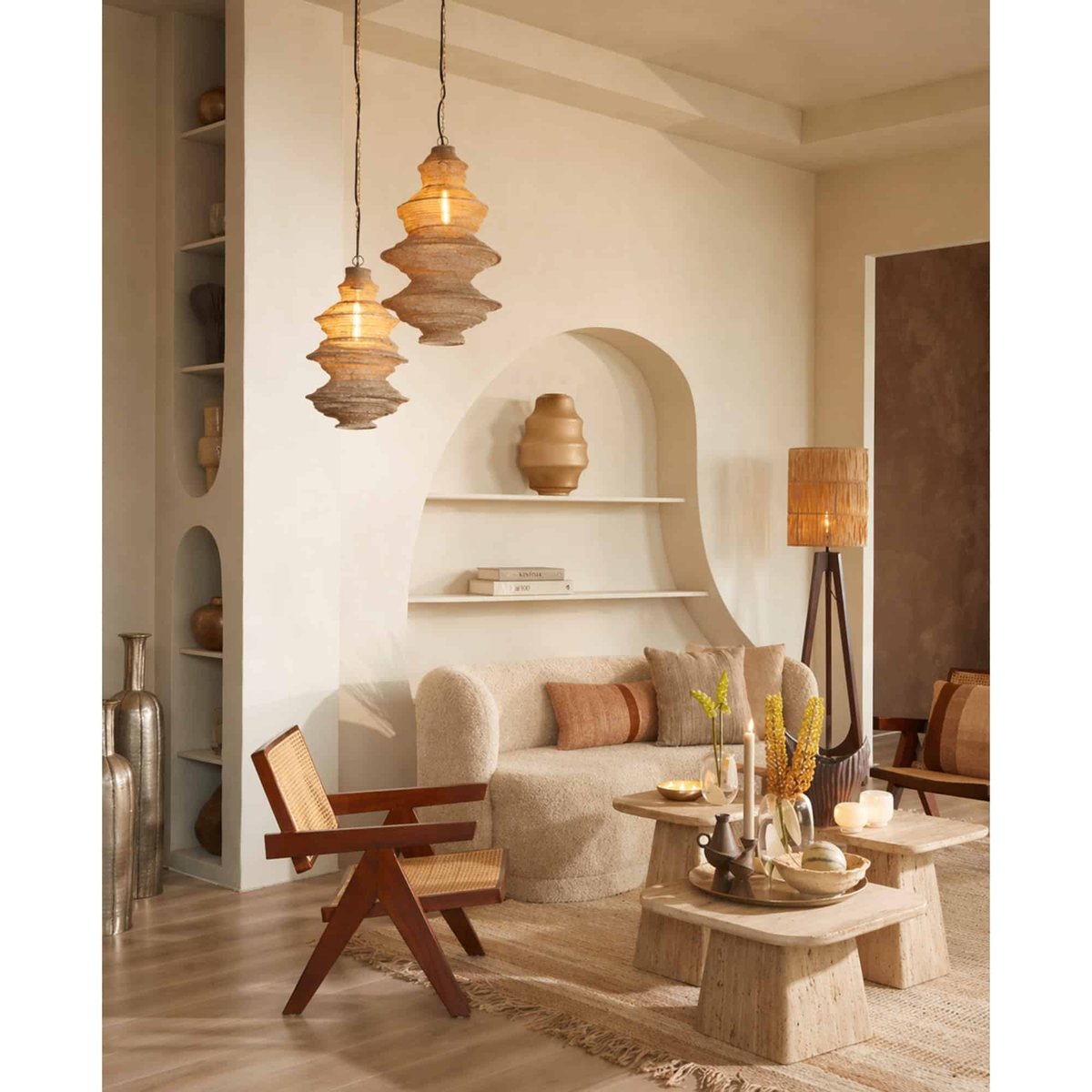 Vase Verre NAYORO doré, LIGHT & LIVING 