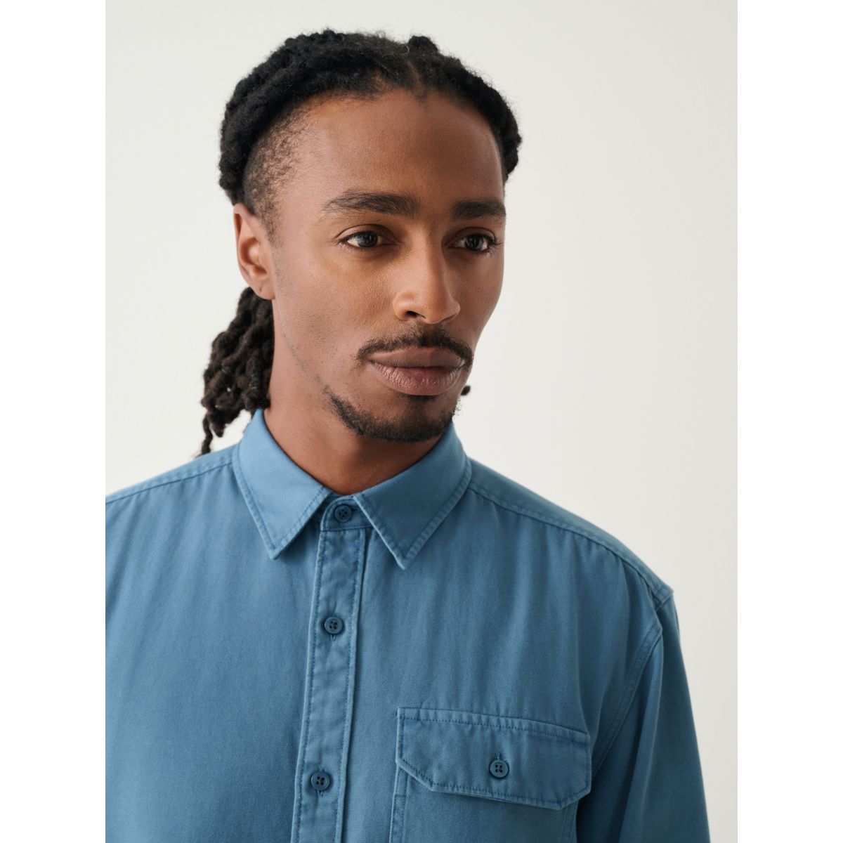 Chemise oxford teinte à manches longues bleu, NEXT