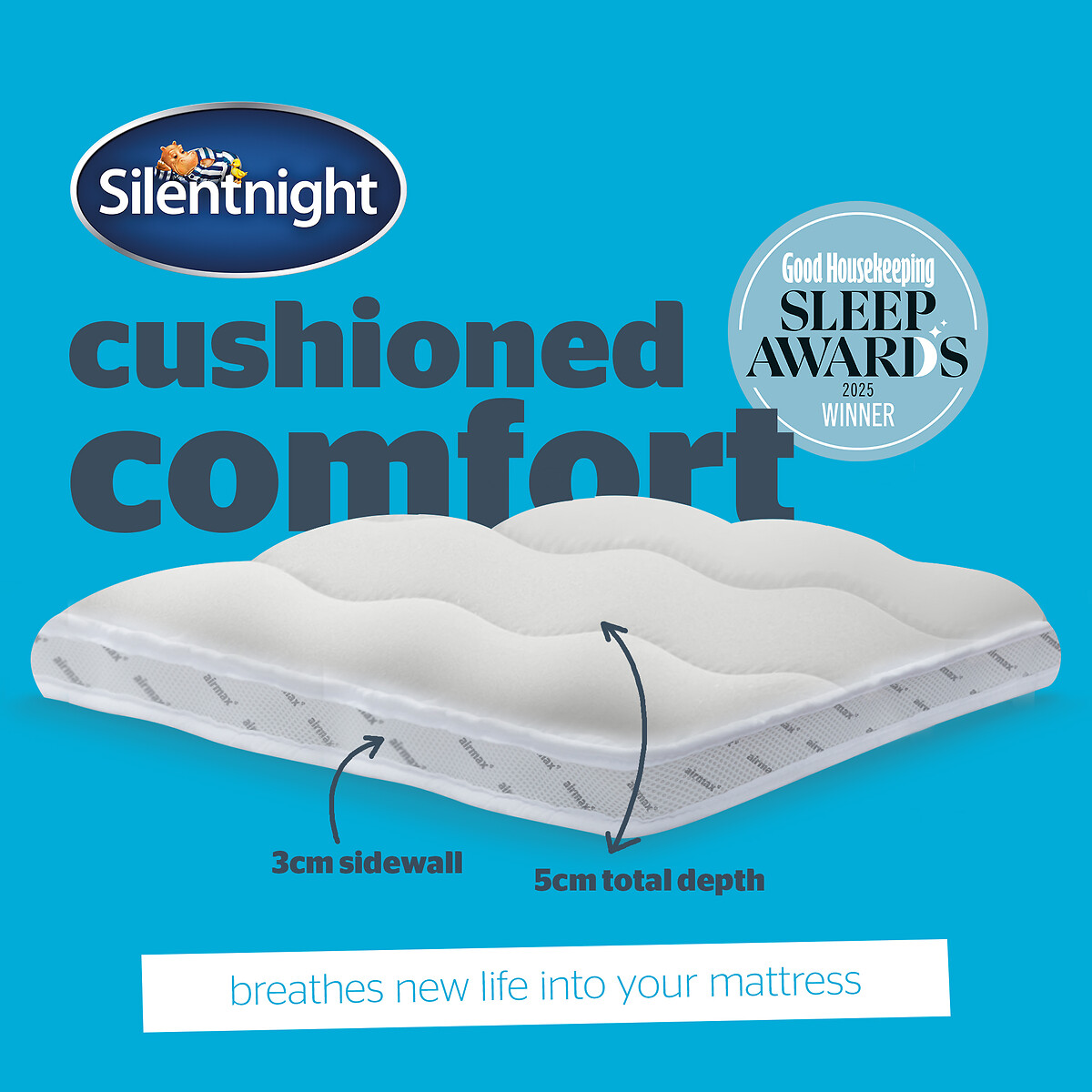 Airmax 500 Mattress Topper white, SILENTNIGHT