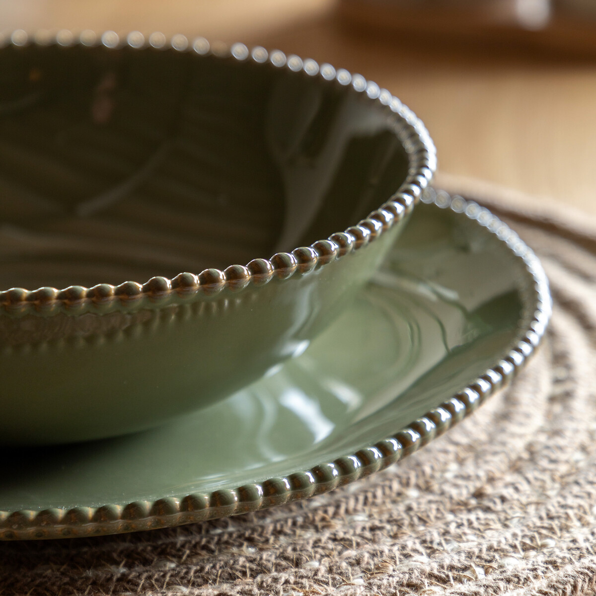 Set of 4 Harville Beaded Pasta Bowls in Olive olive, ÉDITÉ