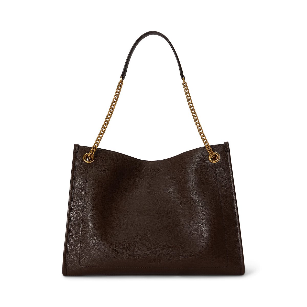 Bradley Large Leather Handbag brown, LAUREN RALPH LAUREN