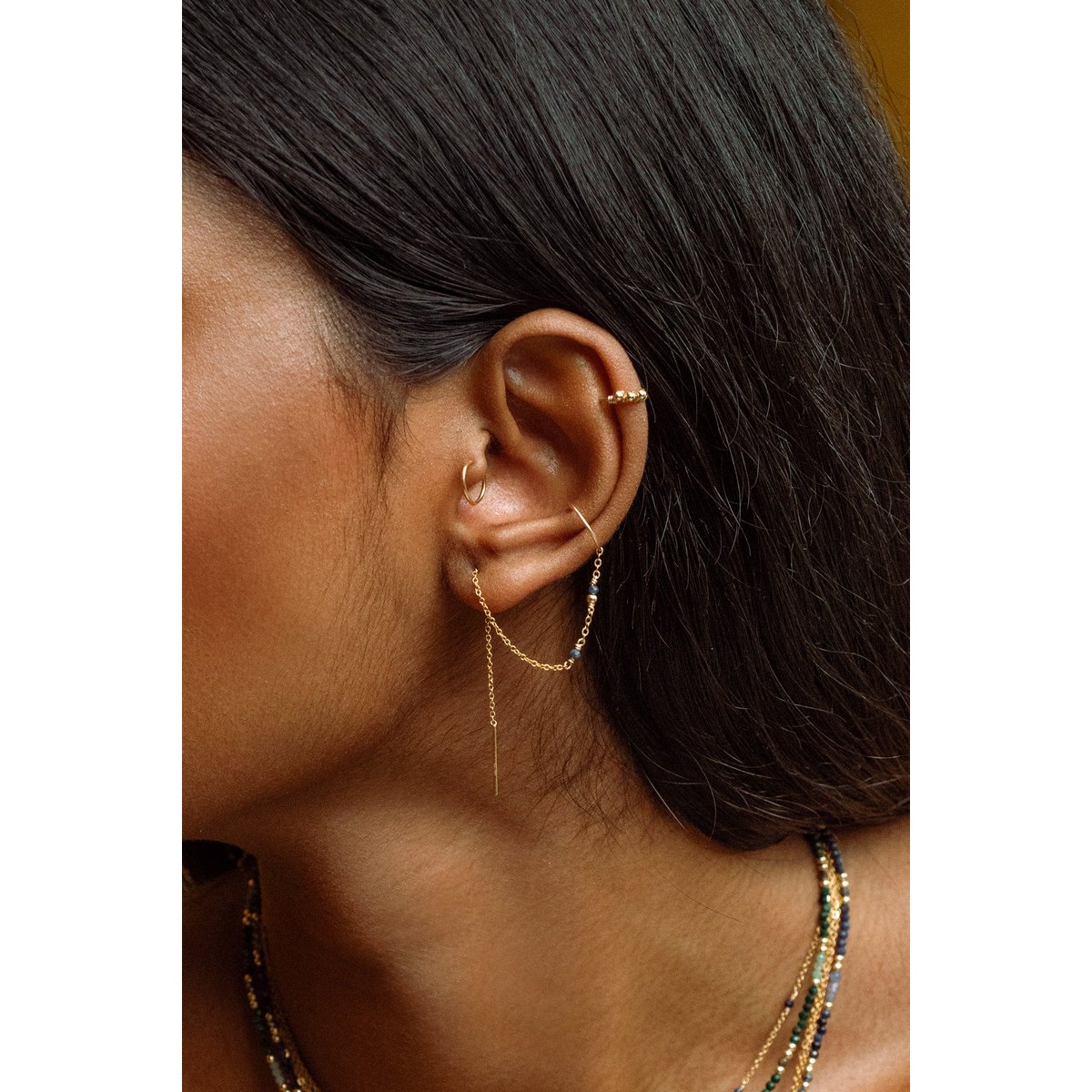 Anneau piercing - Or 750‰ argent / tanzanite, YAY PARIS