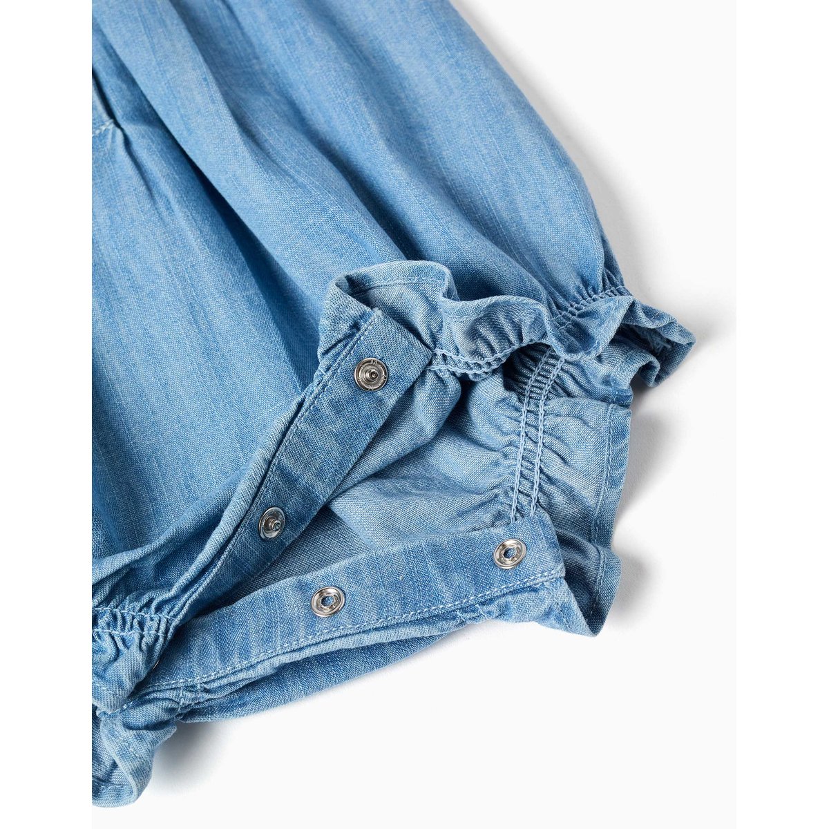 Barboteuse sans manches en jean avec volants bleu, ZIPPY