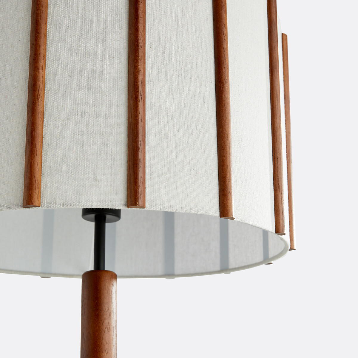 Lampadaire en hévéa et lin, Vintela marron, LA REDOUTE INTERIEURS