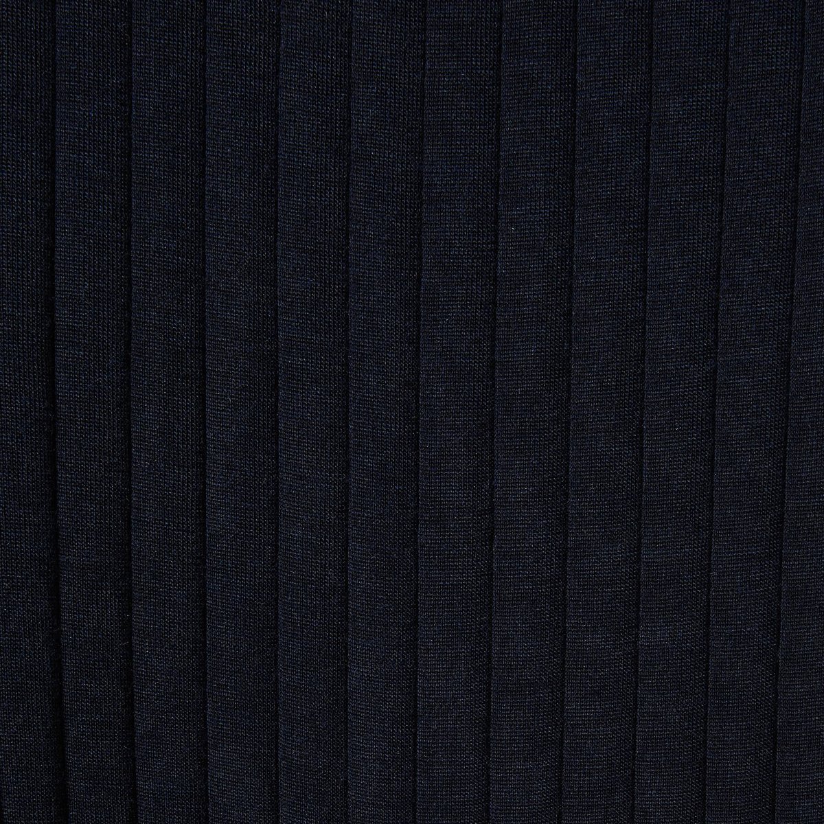 Pantalon uni en laine et soie marine, MONOPRIX