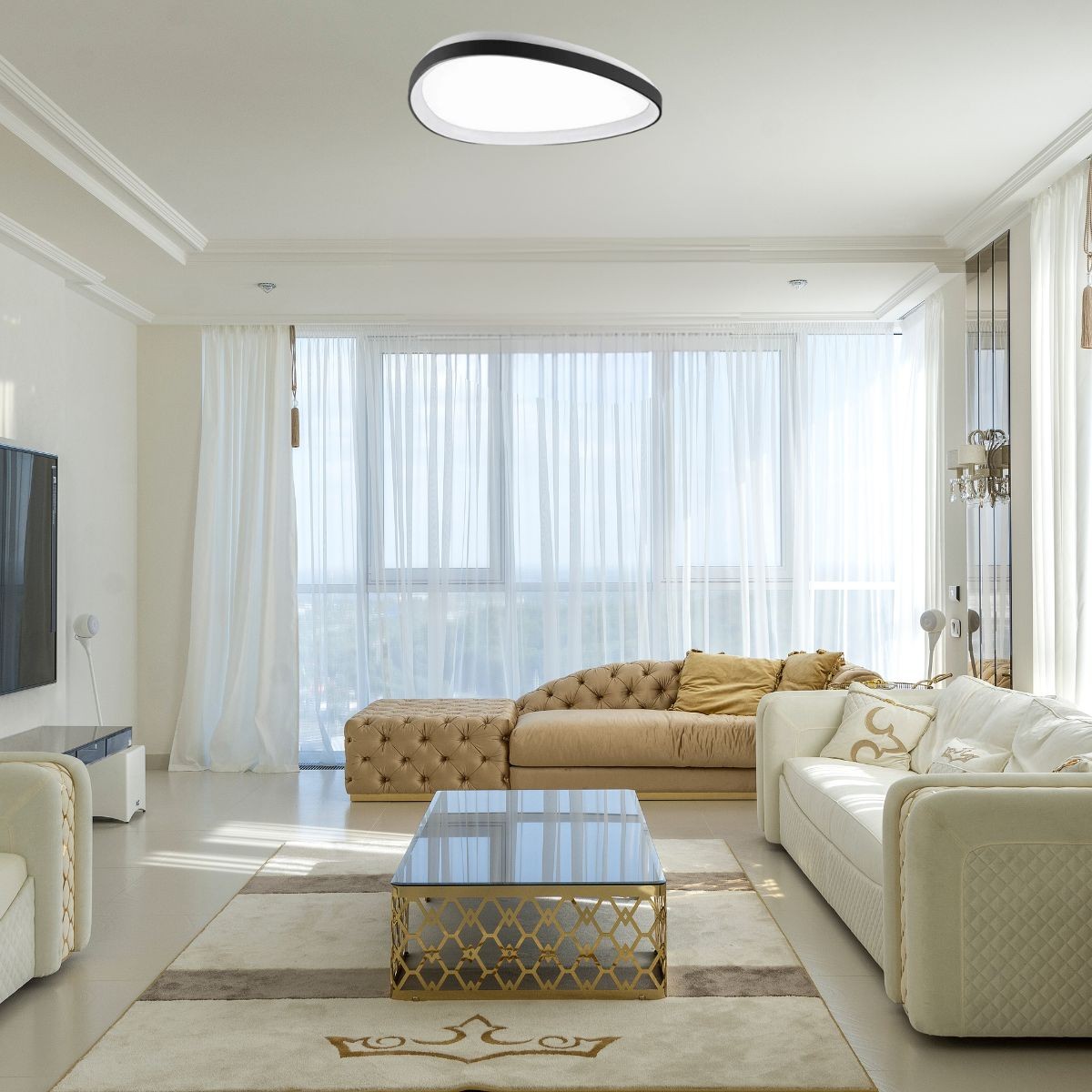 Plafonnier    lumière chaude  GEMINI noir, IDEAL LUX