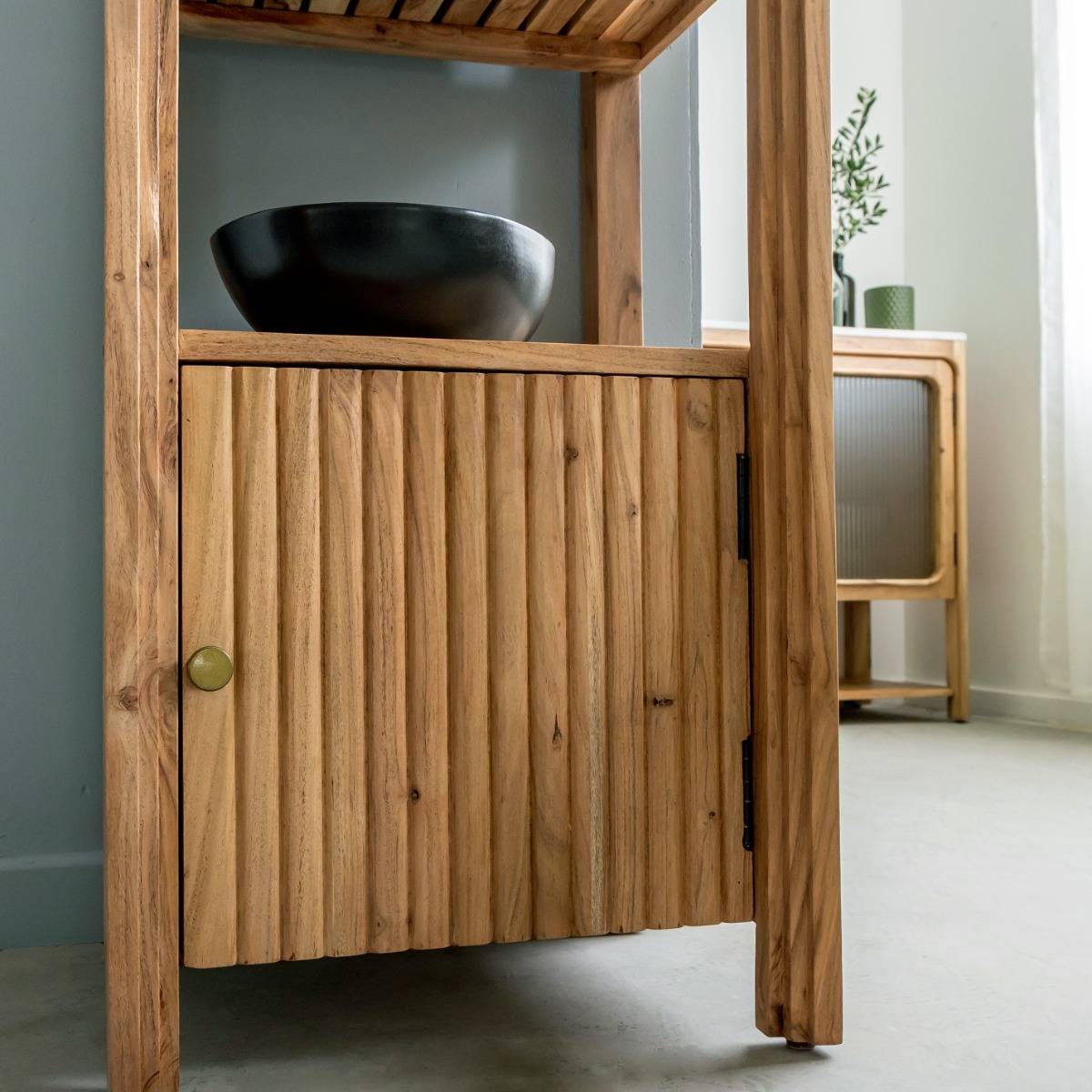 Colonne en bois d'acacia EMYR bois clair, MADE IN MEUBLES