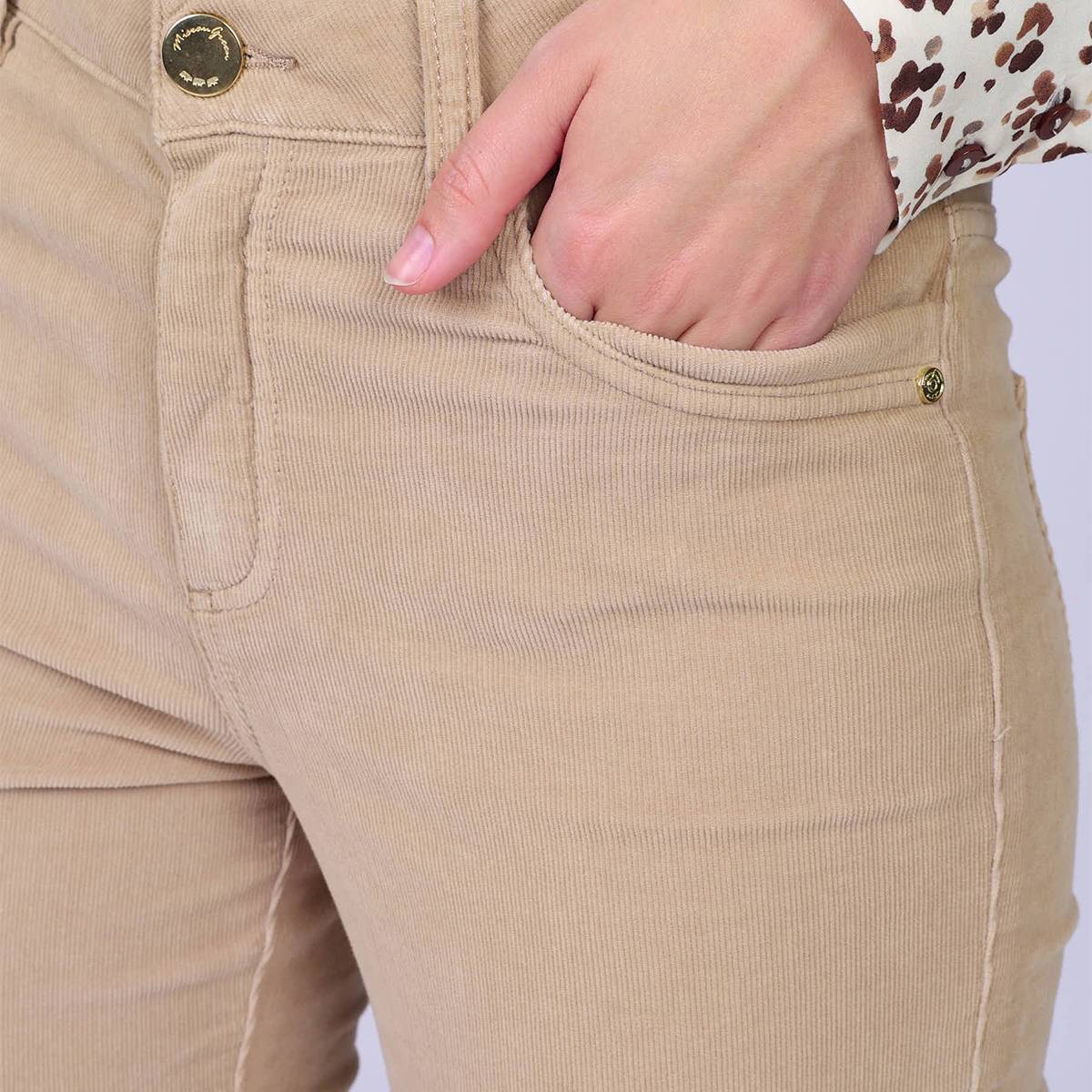 Pantalon en velours Carter taupe, MISE AU GREEN