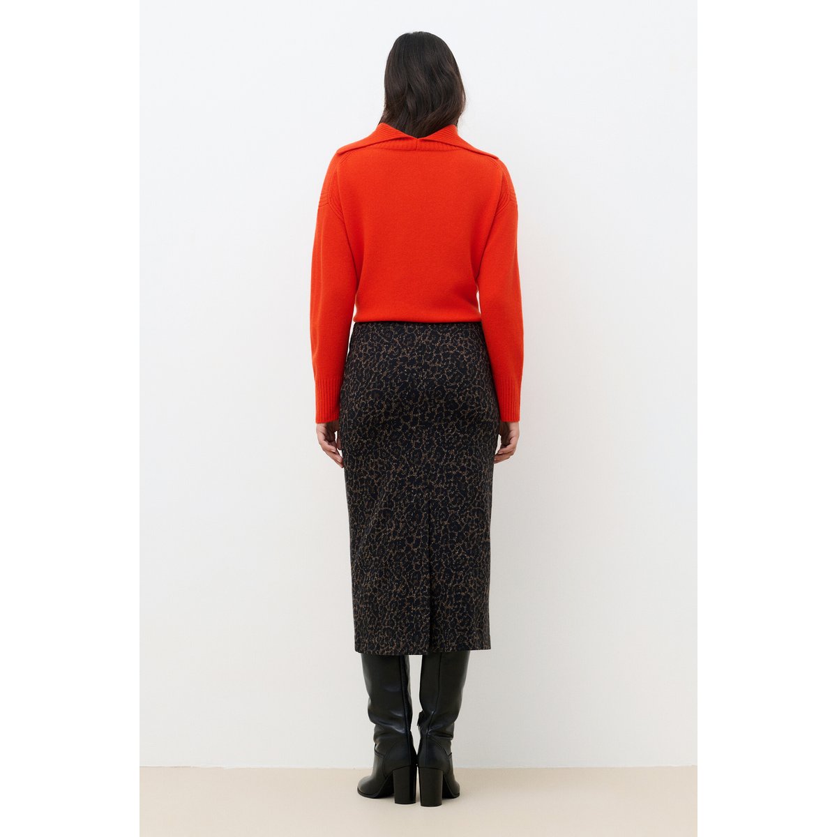 Jupe ajustée taille haute JCARY marron foncé, CAROLL