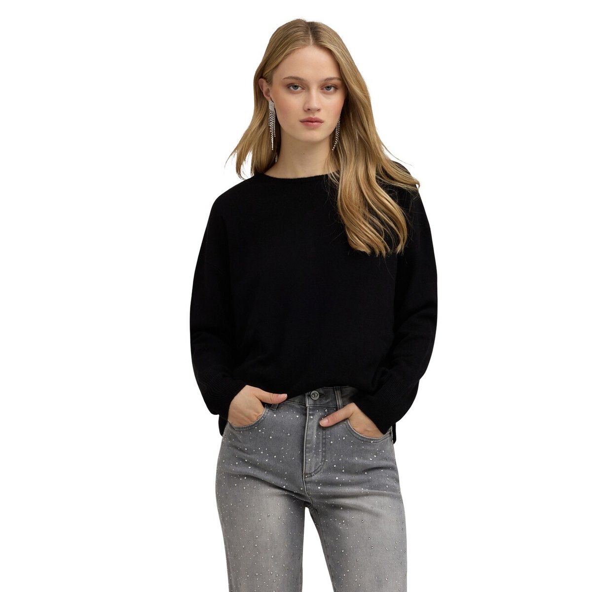 Pull avec boutonnage dos beige, MOTIVI