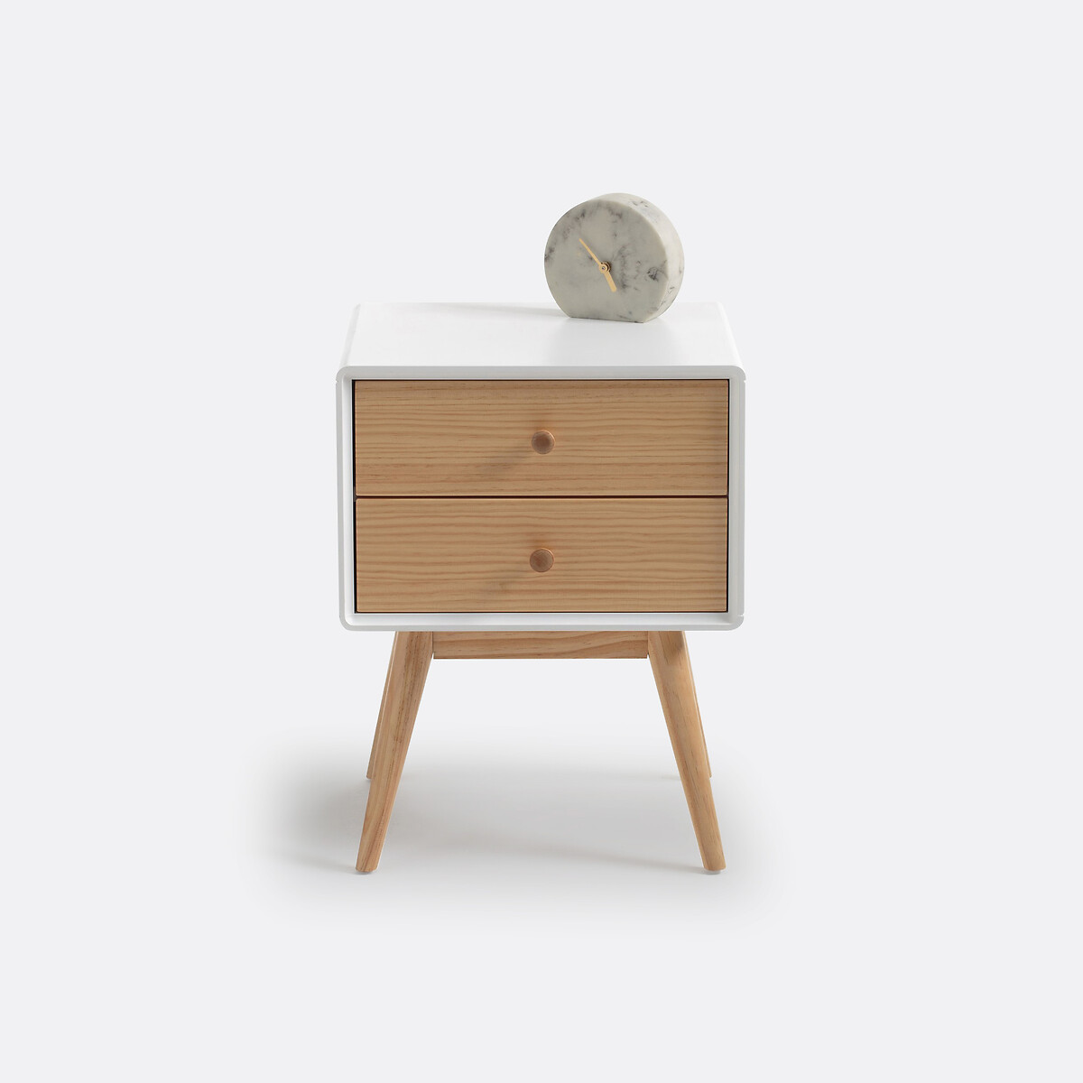Chevet 2 tiroirs JIMI blanc/bois, LA REDOUTE INTERIEURS