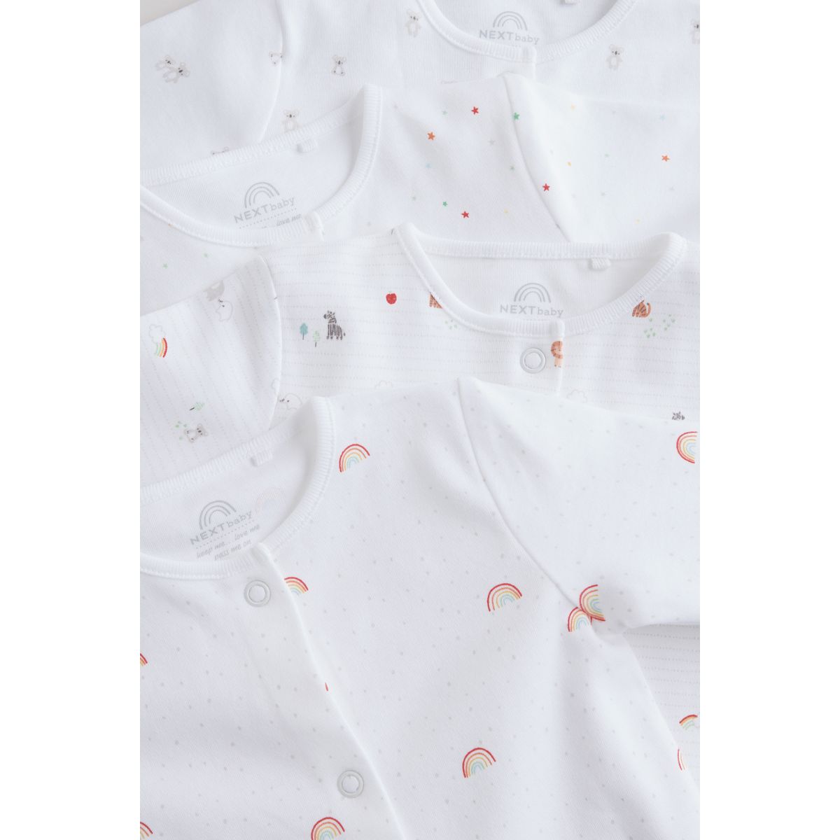 Dors-bien à boutons-pression, lot de 4 blanc, NEXT