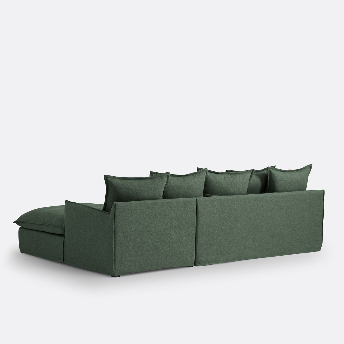 Hoekbank, omvormbaar, afneembare hoes, 4-zit, polyester, Odna bosgroen, LA REDOUTE INTERIEURS