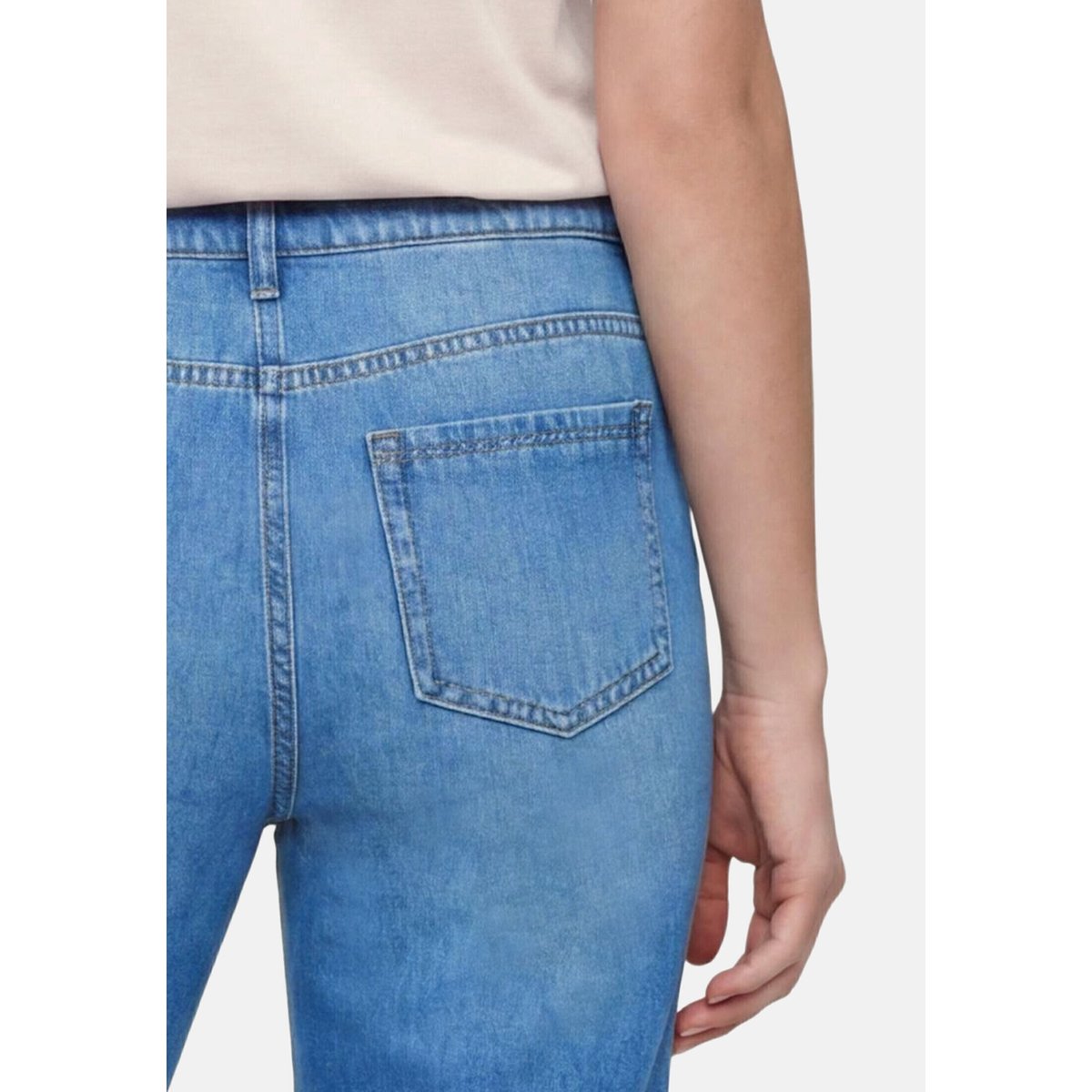 Pantalon casual unicolore bleu, BETTY BARCLAY