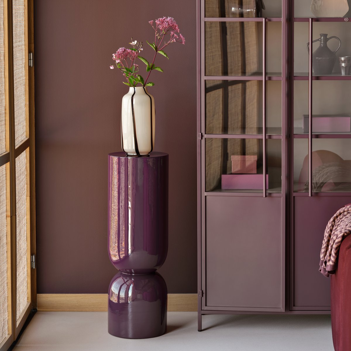 Support pour plantes haut en métal TOVAL violet foncé, WOOOD