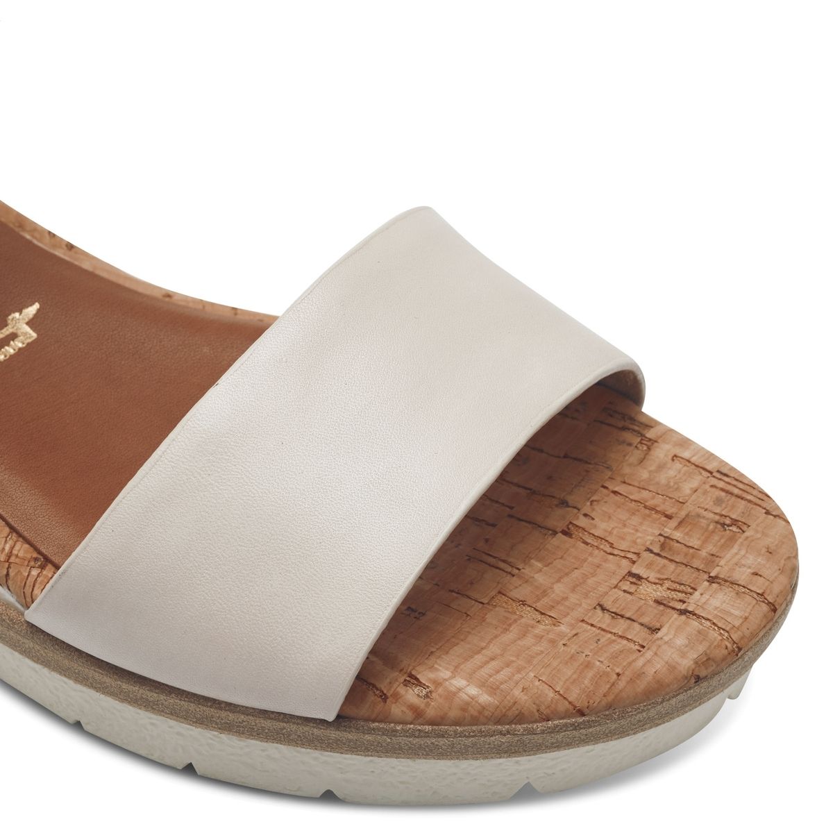 Sandale à talon en cuir beige ivoire, TAMARIS