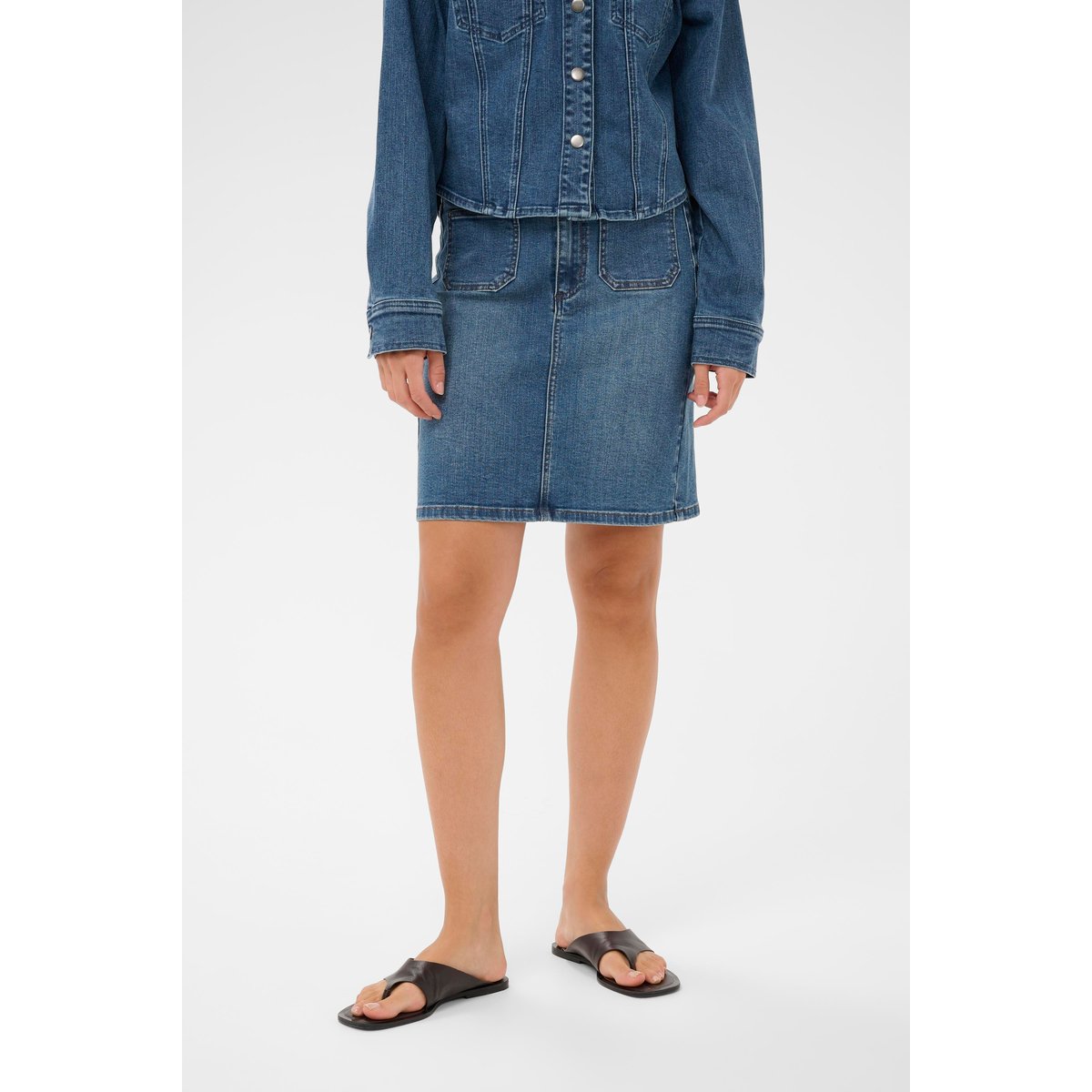 Jupe en jean bleu medium blue denim, KAFFE