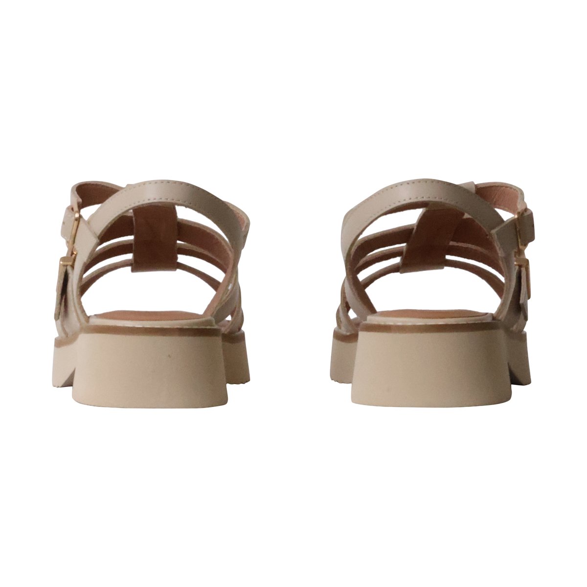 Sandales Cuir Claudia crème, EMILIE KARSTON