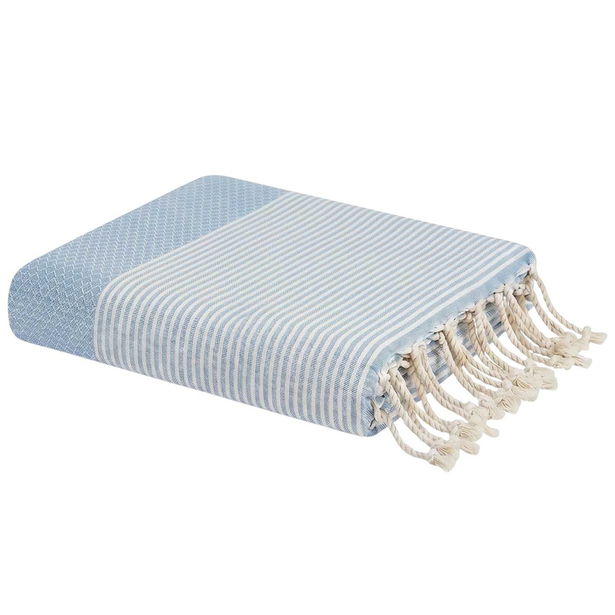 Mini fouta enfant en coton recyclé 70x140 cm Félicité REVA COLLECTION bleu ciel, SEVIRA KIDS