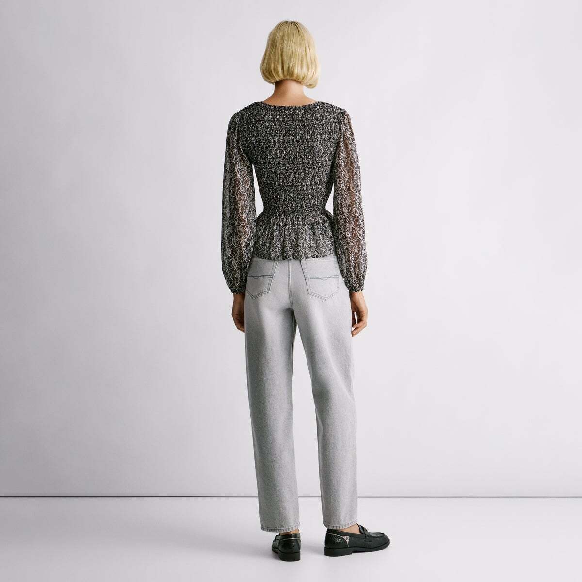Blouse Imprimée À Col En V noir, PEPE JEANS