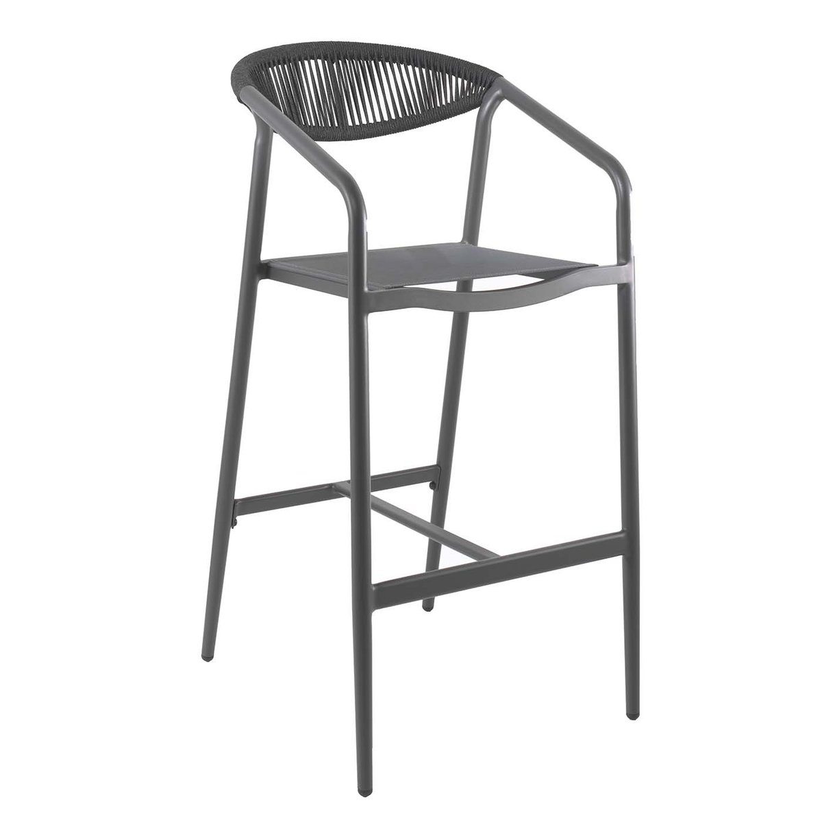 Chaise de bar en aluminium, GENEVE gris, GESCOVA
