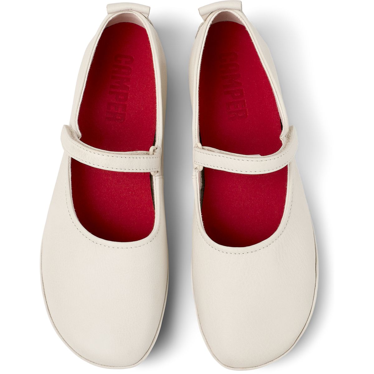 Ballerines Right Nina Smooth Leather blanc naturel, CAMPER