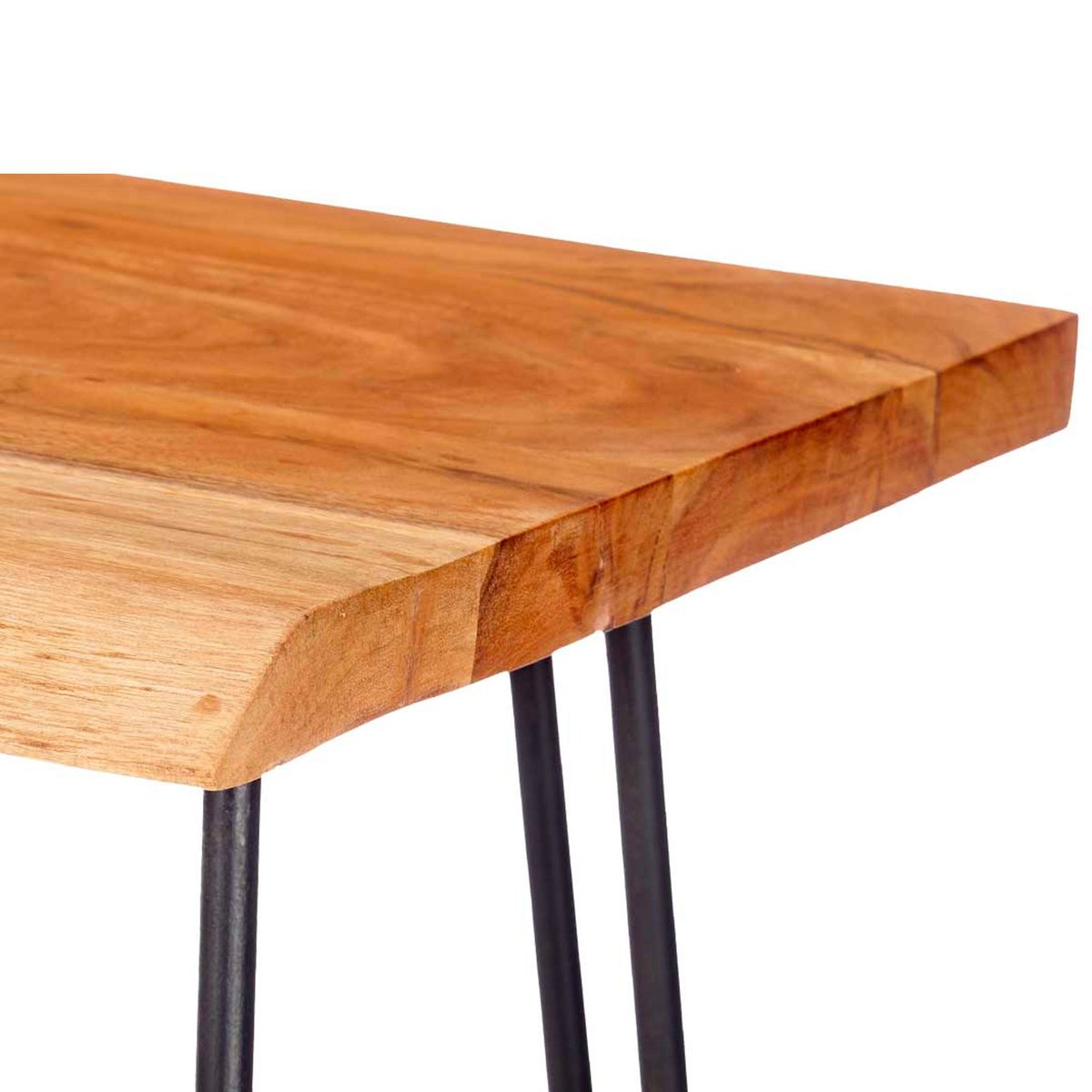 Console en bois live edge et métal noir 120x35x77cm bois, WADIGA