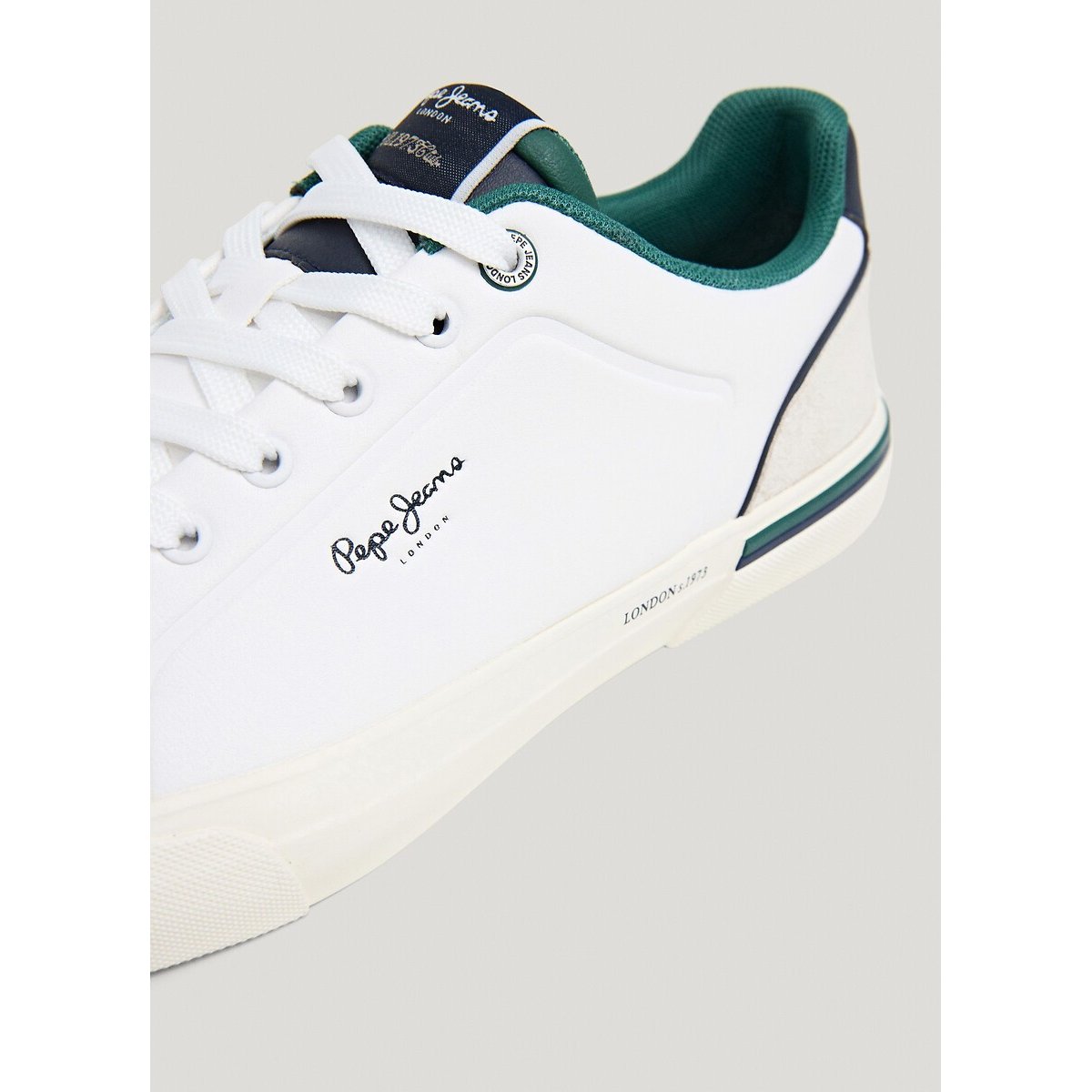 Kenton Campus Trainers white/green, PEPE JEANS