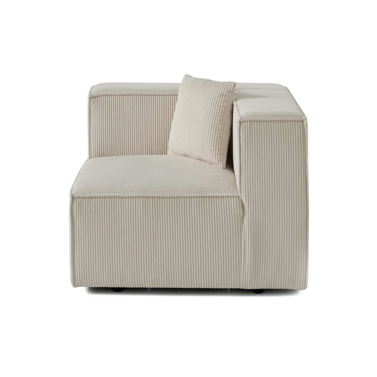 Module d'assise gauche en velours côtelé, ARTY beige, BEST MOBILIER