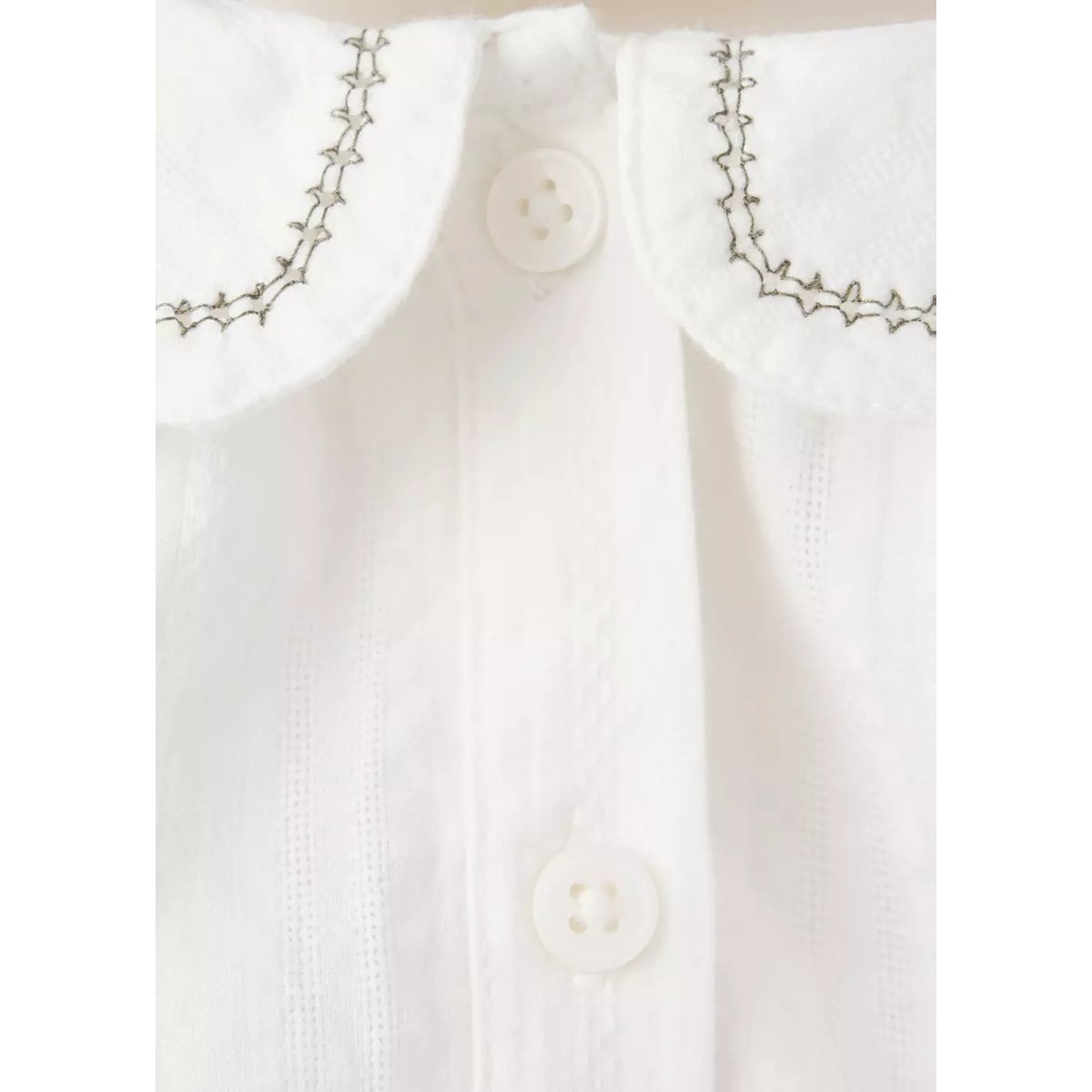 Chemise coton col Claudine blanc cassé, MANGO BABY