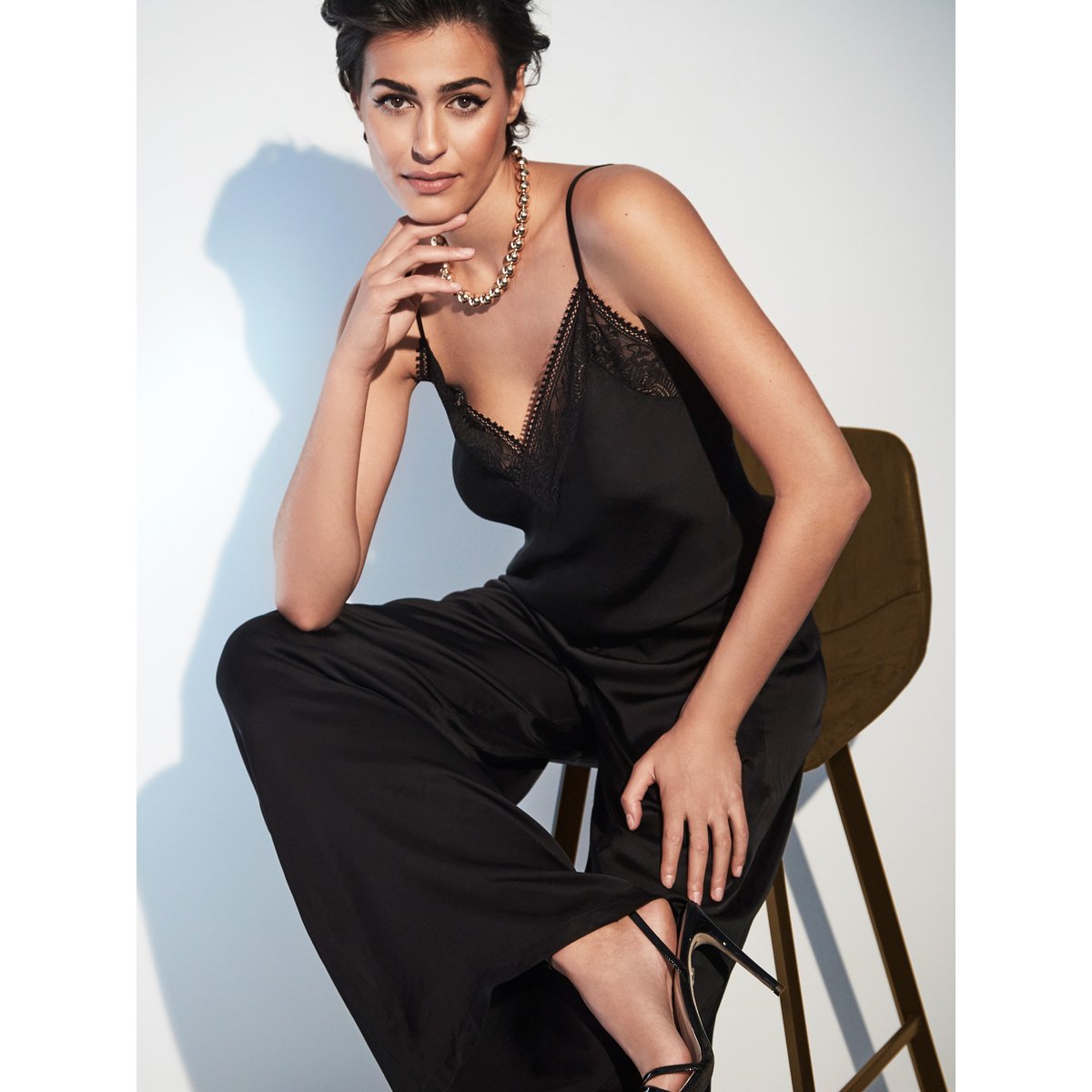 Pyjama pantalon caraco AURUM noir, SELMARK