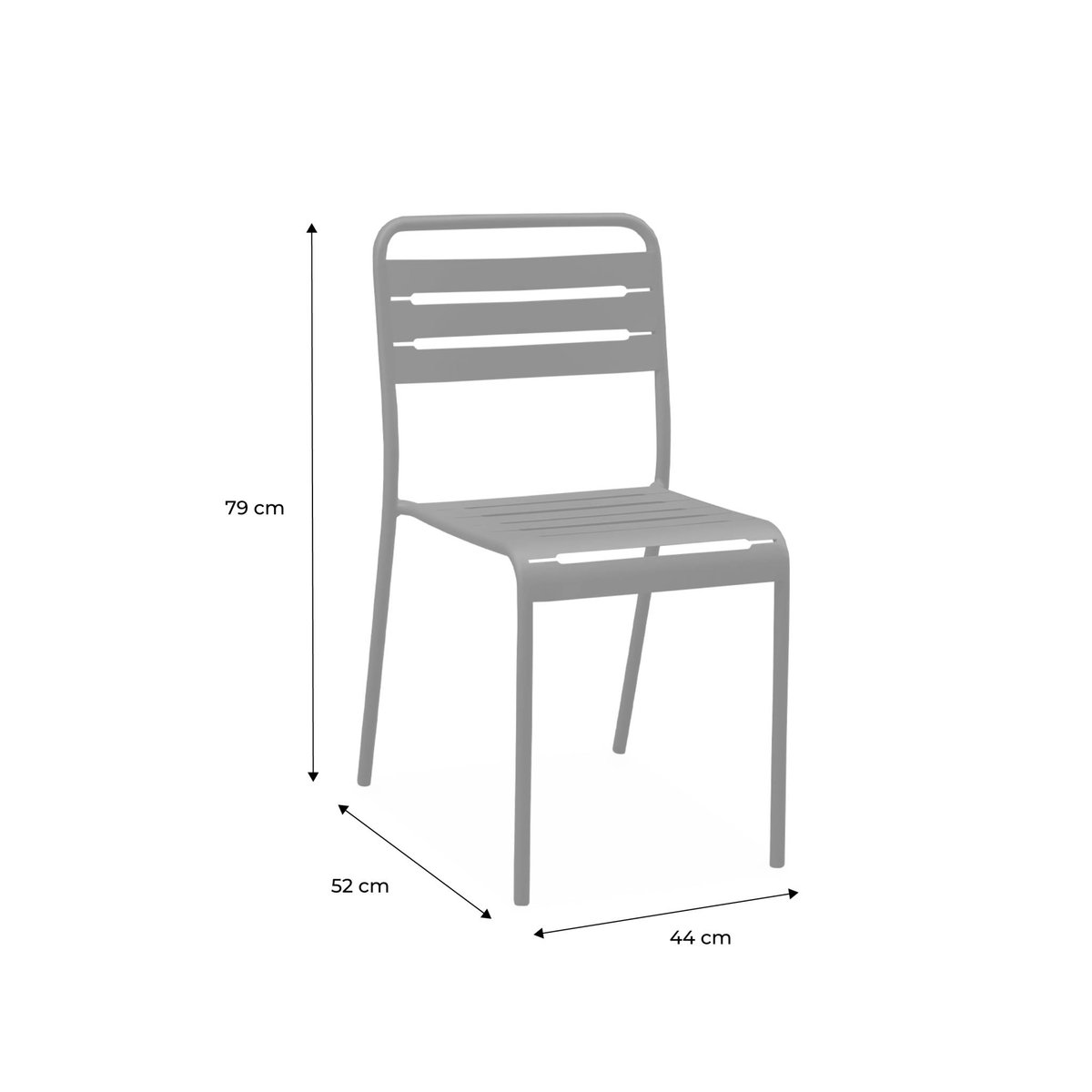 Chaise de jardin acier (lot de 2) AMELIA anthracite, SWEEEK