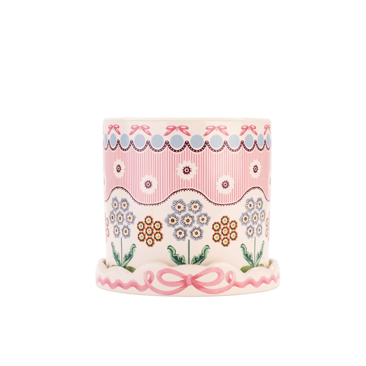 Spitalfields Silk Plantpot with Tray pink, CATH KIDSTON