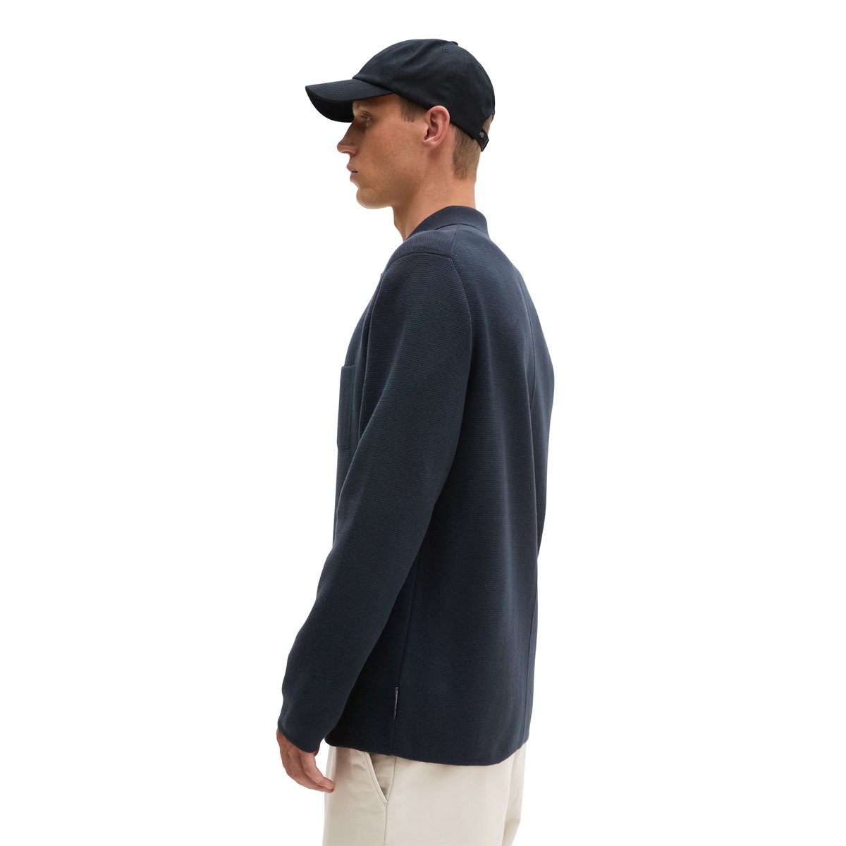 Blazer en maille, coupe classique en coton biologique certifié bleu, MARC O'POLO