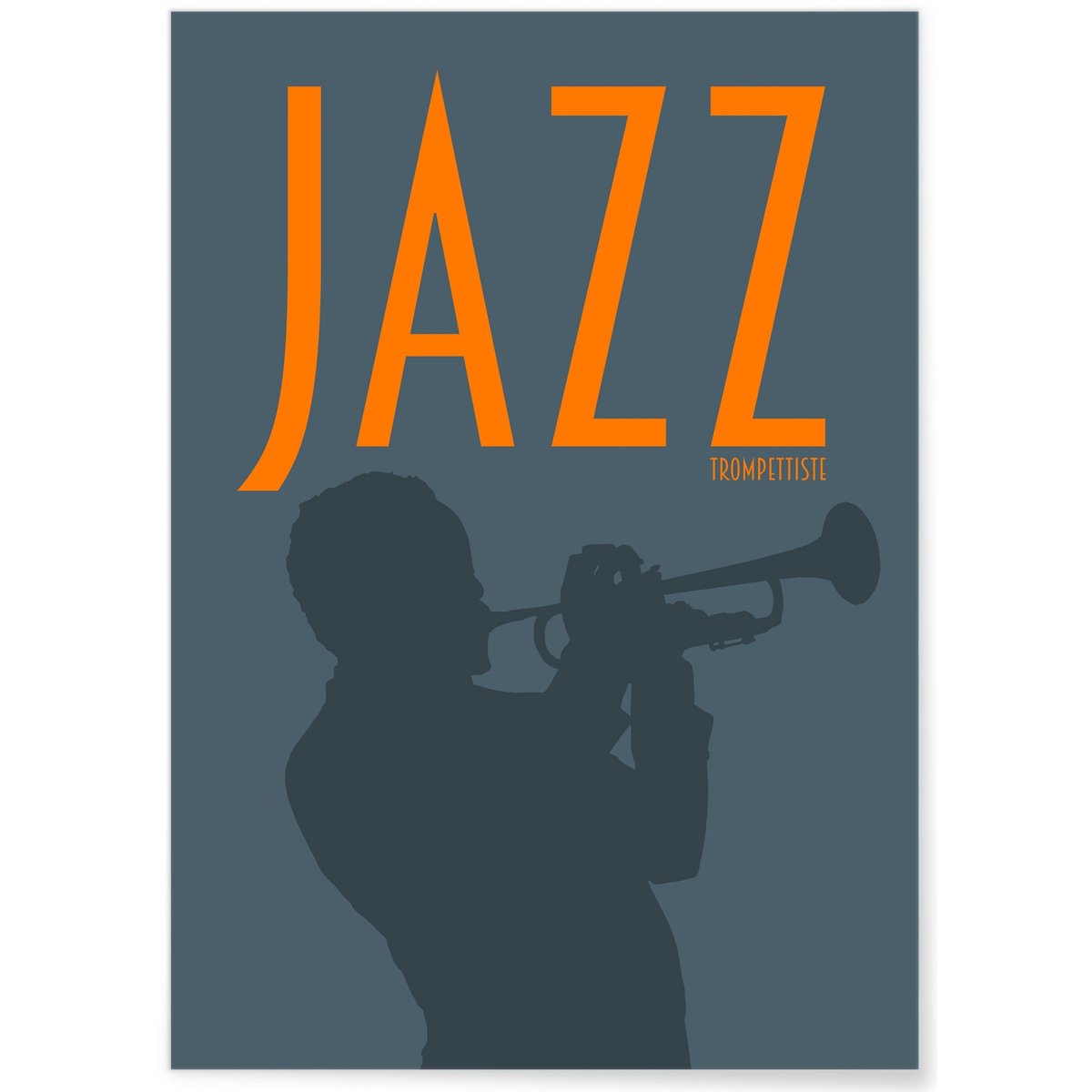 Affiche Jazz Trompettiste blanc, L'AFFICHERIE