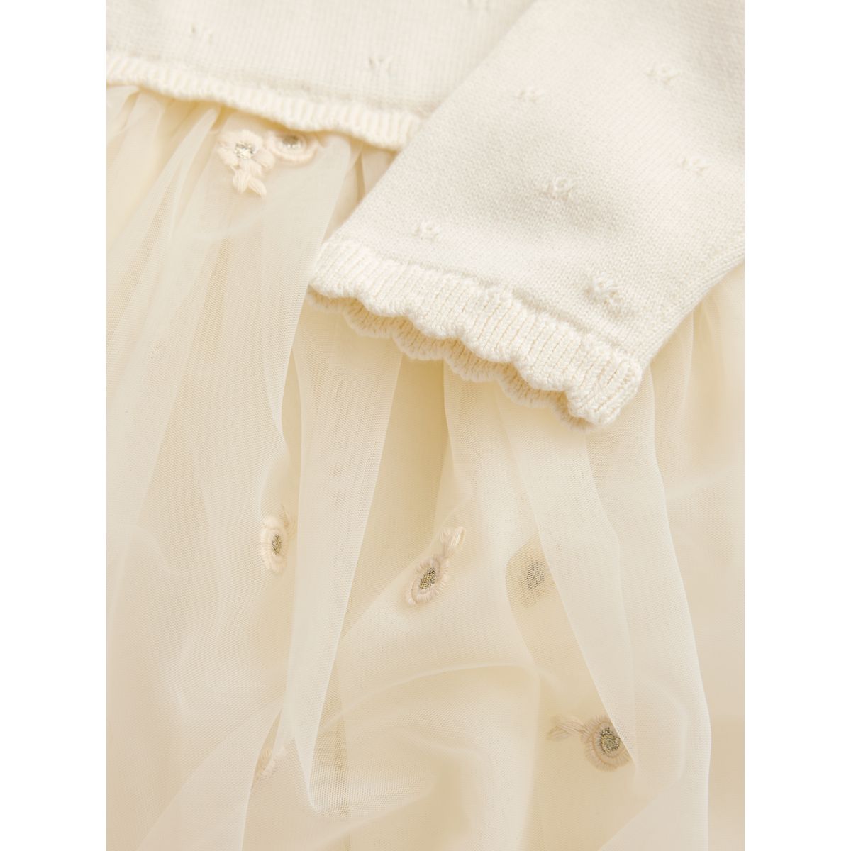 Robe grandes occasions avec nœud au col écru, NEXT