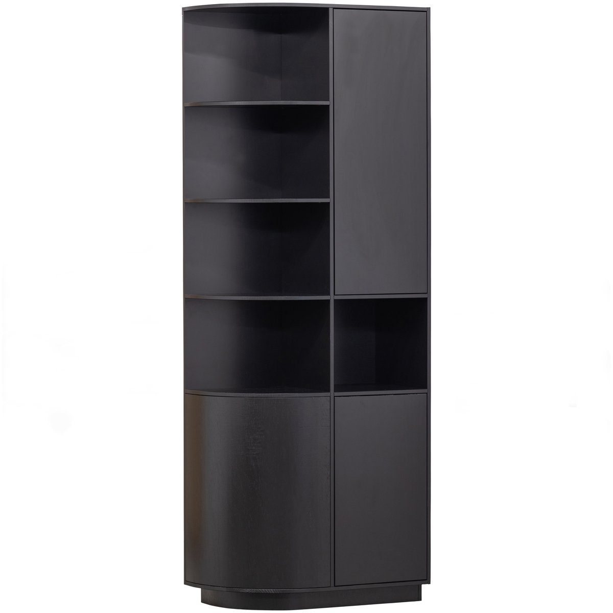Armoire de rangement rond gauche en pin FINCA noir, WOOOD