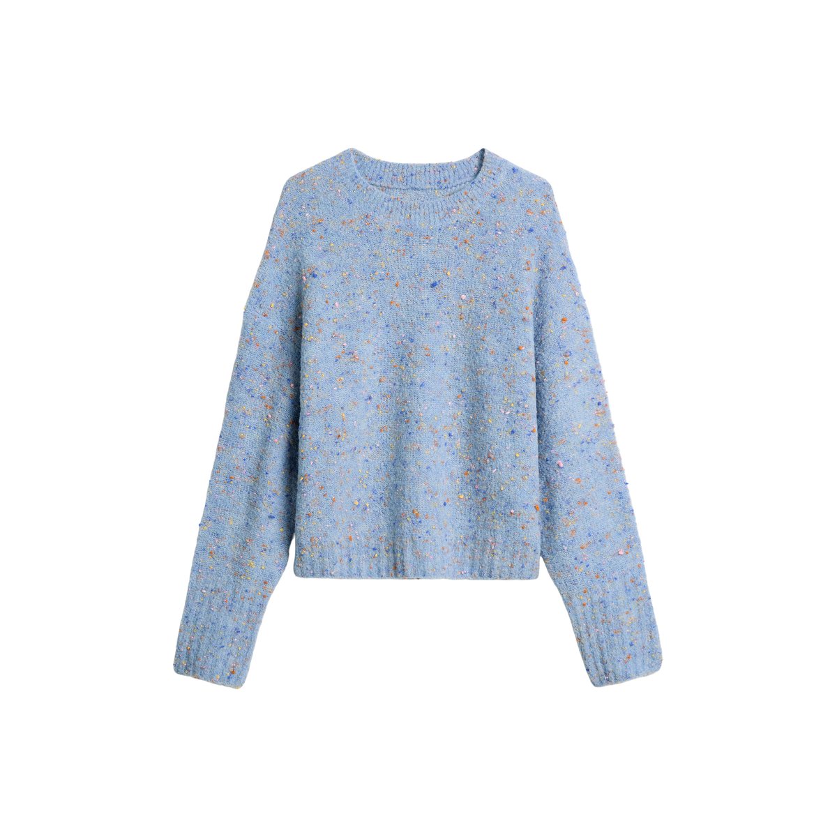 Pull bouclé oversize en mélange de laine vierge et de viscose bleu clair, MARC O’POLO DENIM