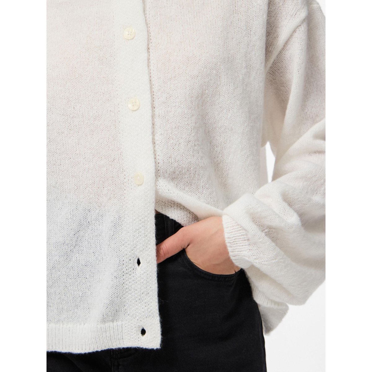 Cardigan En Maille cloud dancer, PIECES