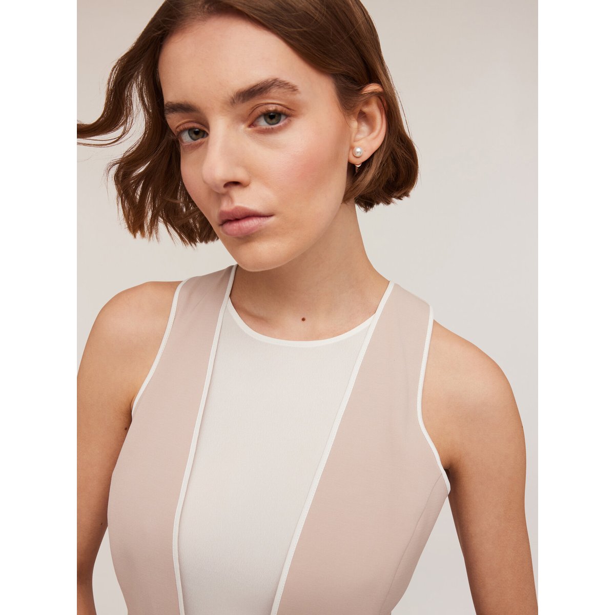 Robe évasée avec insert beige, MOTIVI