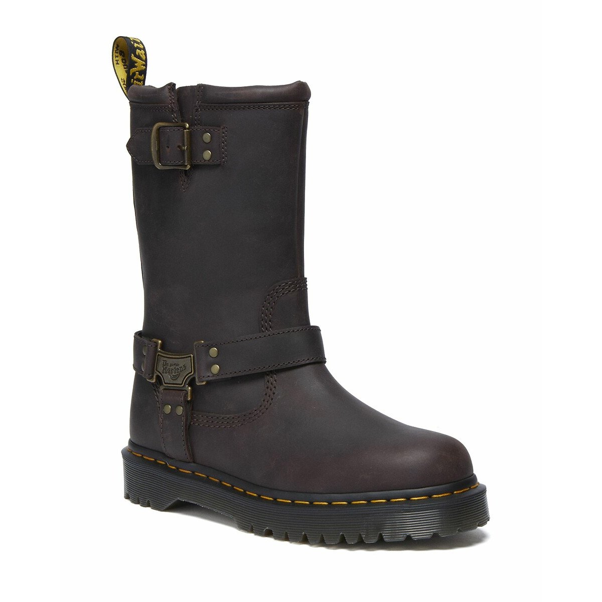 Anistone Hi Calf Boots in Leather dark brown, DR. MARTENS