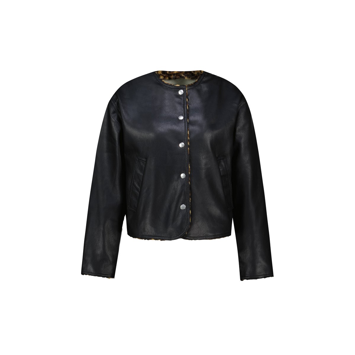 Veste motif léopard réversible noir, IKKS