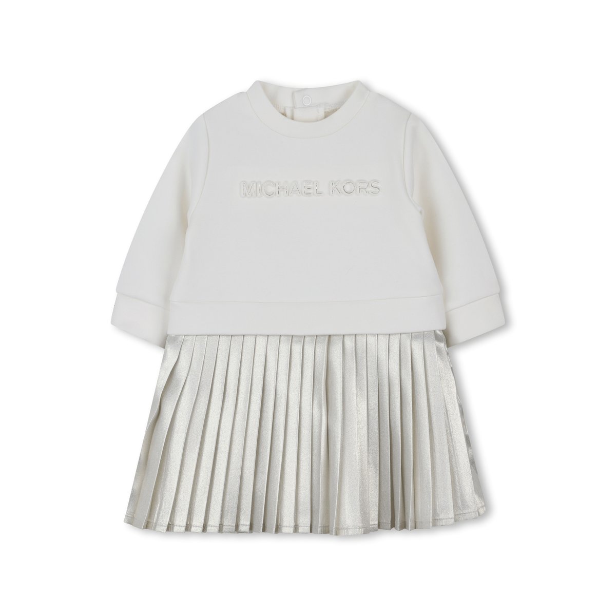 Robe manches longues bi-matières ecru dore, MICHAEL KORS