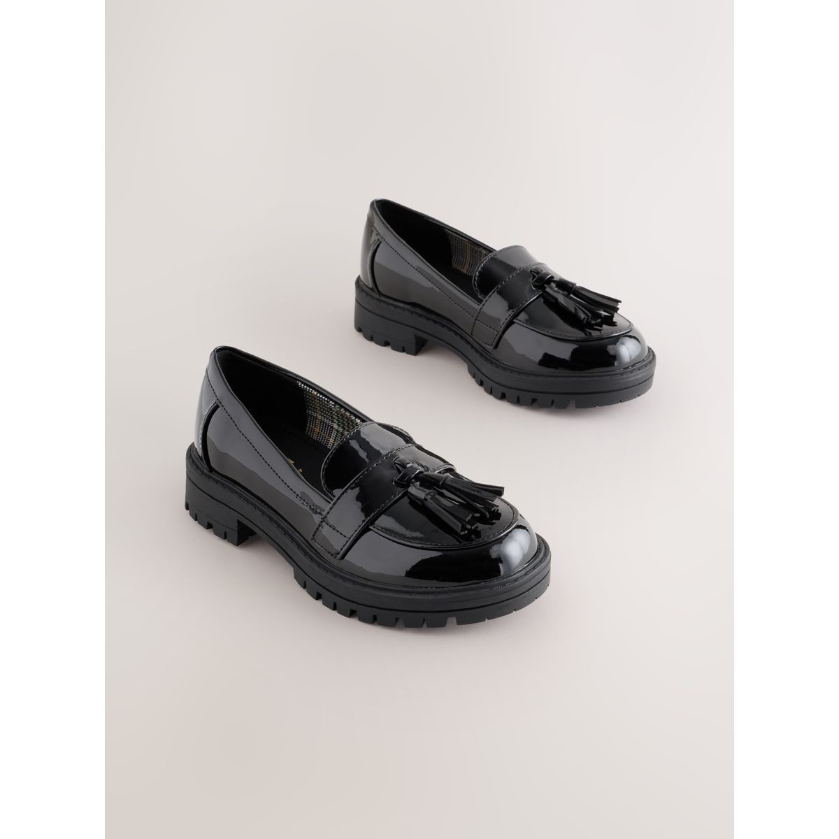 Mocassins à glands et semelle épaisse noir, NEXT